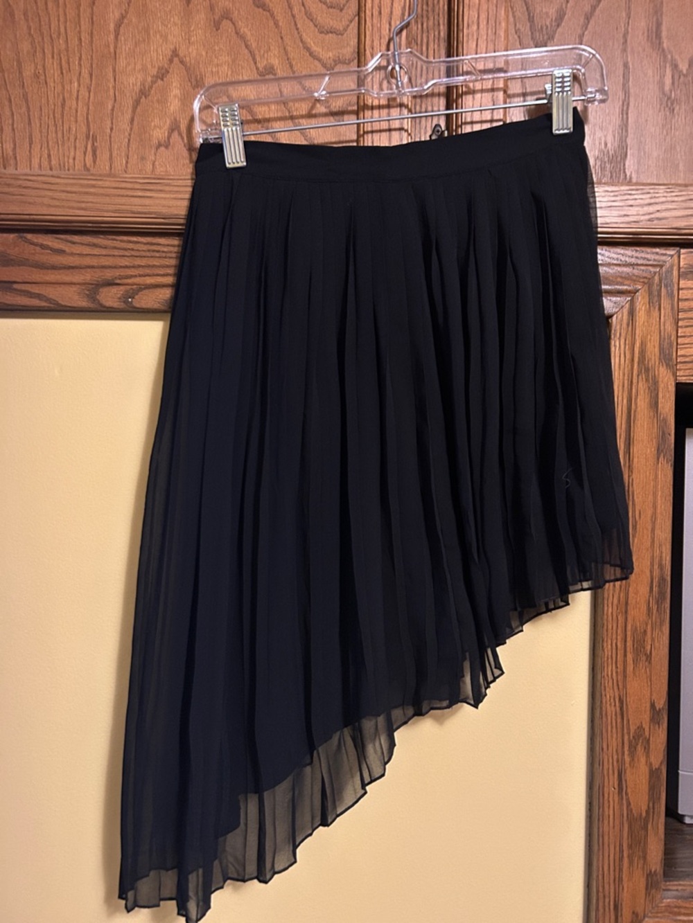 American Eagle Outfitters Black Asymmetrical Pleated Skirt